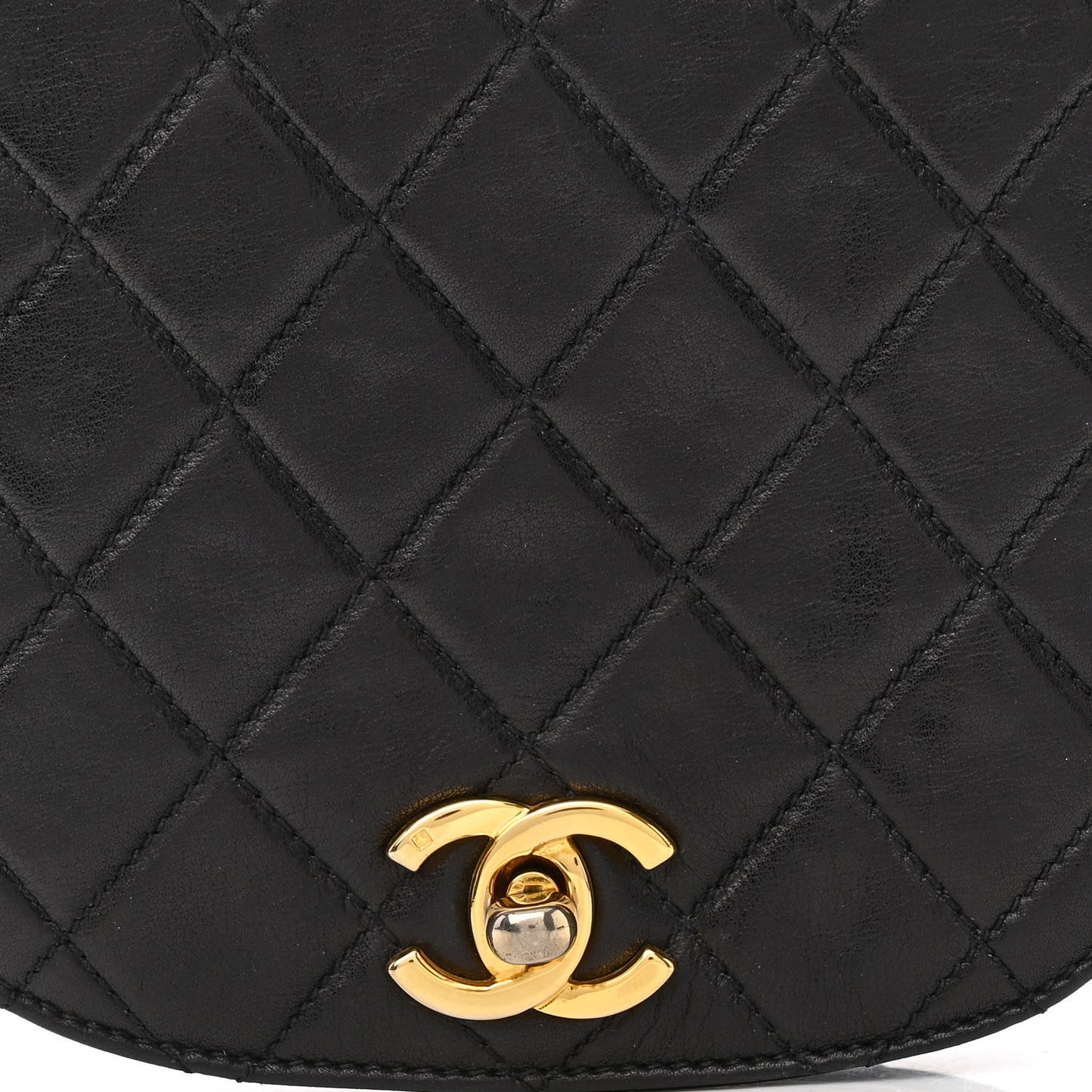 Lambskin Quilted Flap Waist Belt Bag 75 30 Black