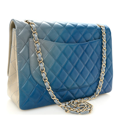 Chanel Lambskin Degrade Quilted Maxi Single Flap Light Blue 3 of 11