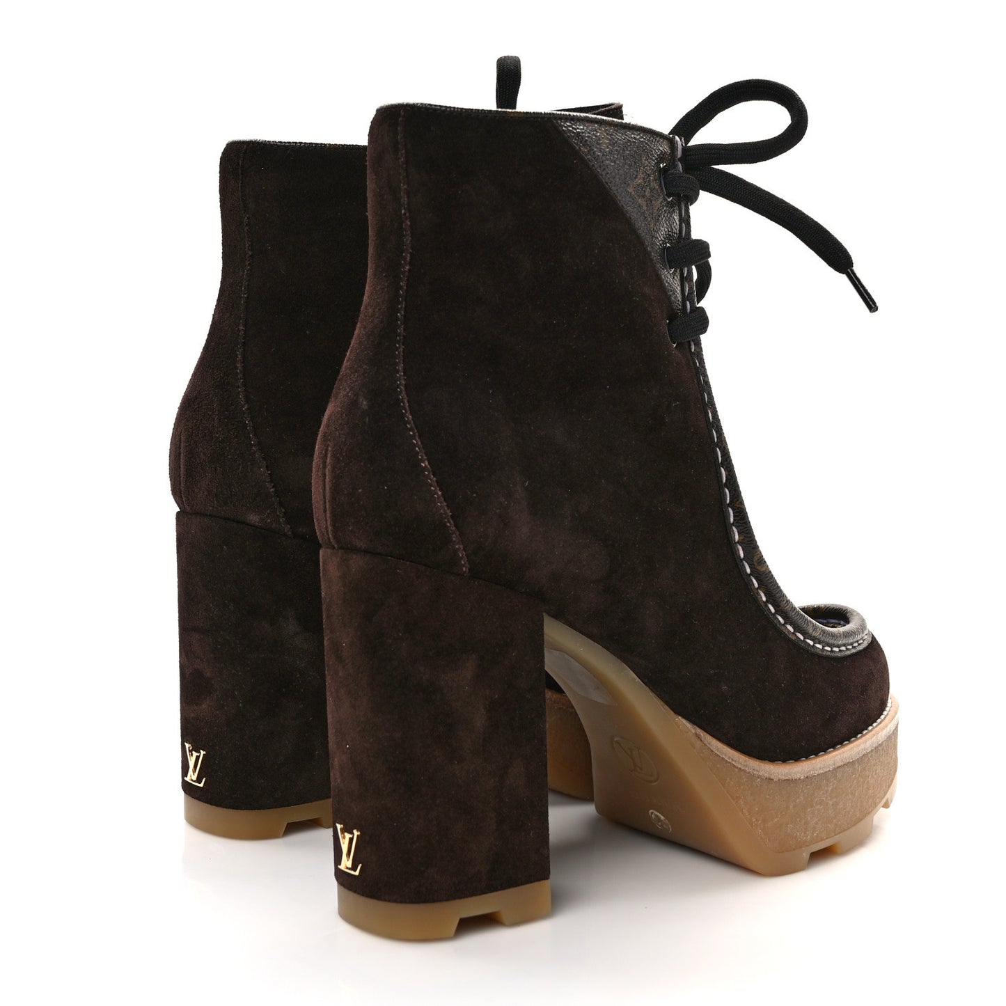 Suede Monogram Beaubourg Ankle Boots 39 Marron