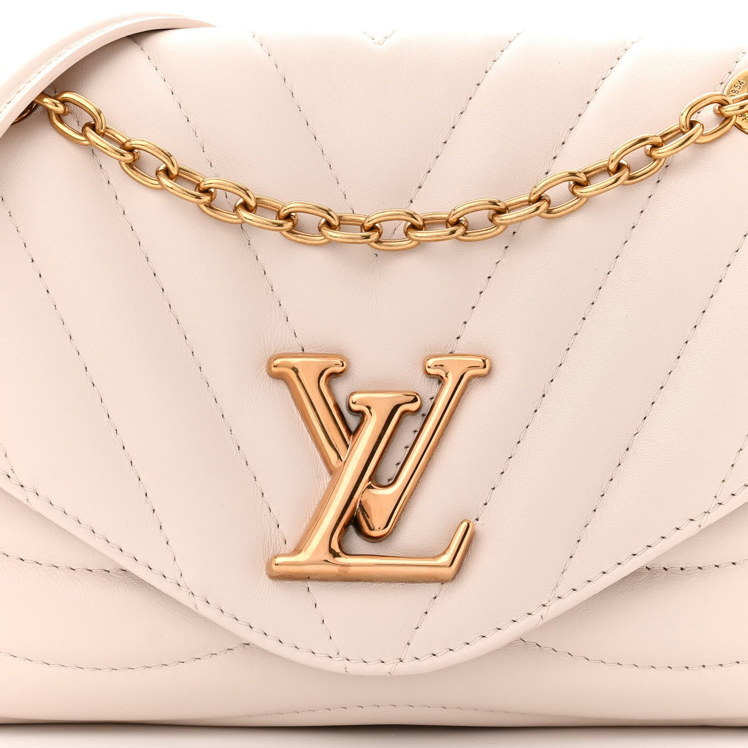 Louis Vuitton Calfskin New Wave Chain Bag MM NM Ivory Ivory 7 of 11