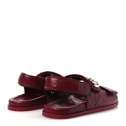 Gucci Guccissima GG Embossed Womens Sandals 40 Rosso Ancora 5 of 12