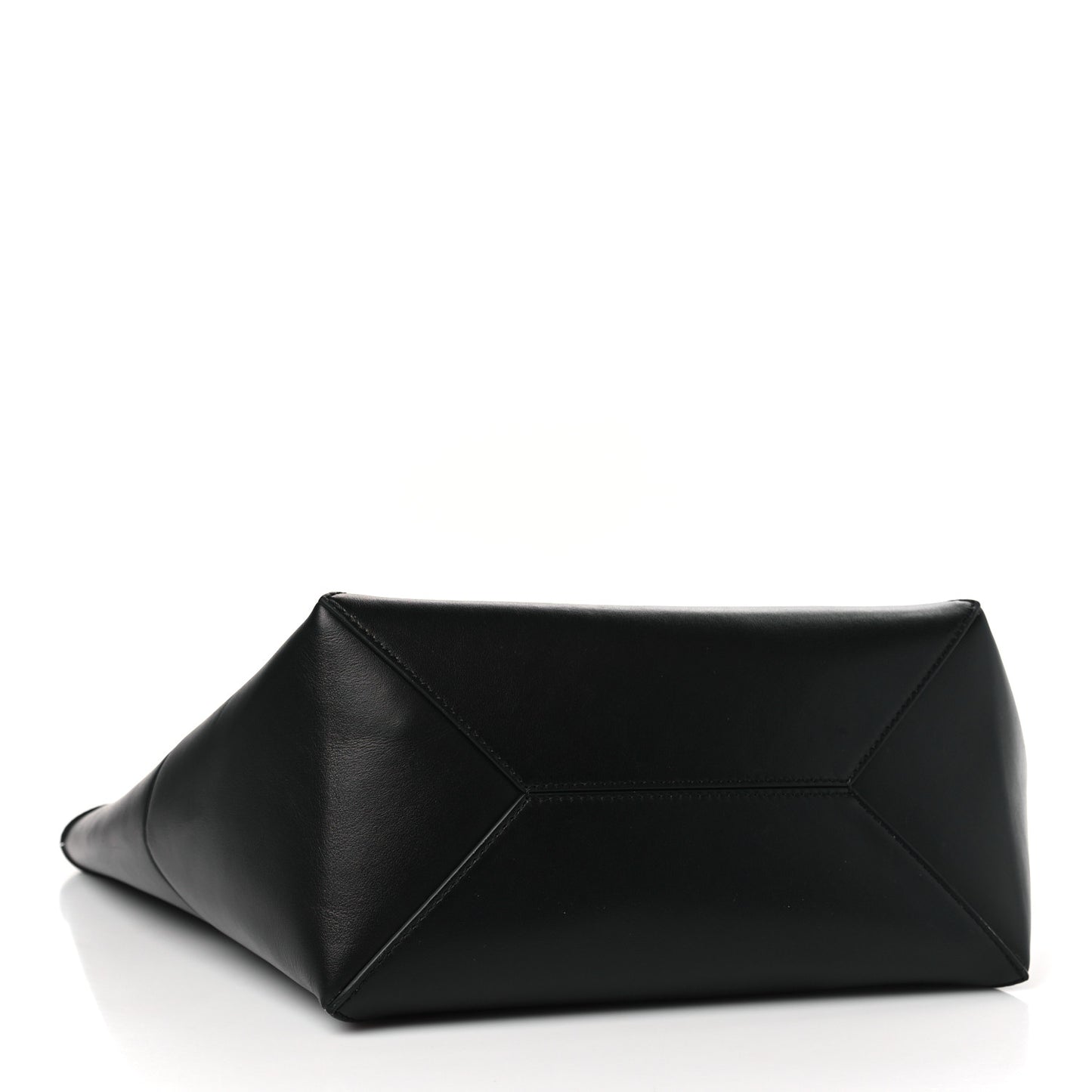 Shiny Calfskin Medium Puzzle Fold Tote Black