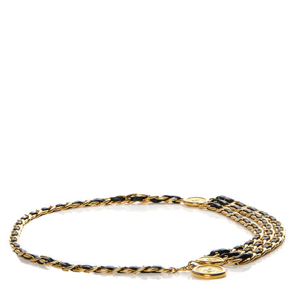 Chanel Lambskin Chain CC Medallion Belt Black Gold 1 of 5