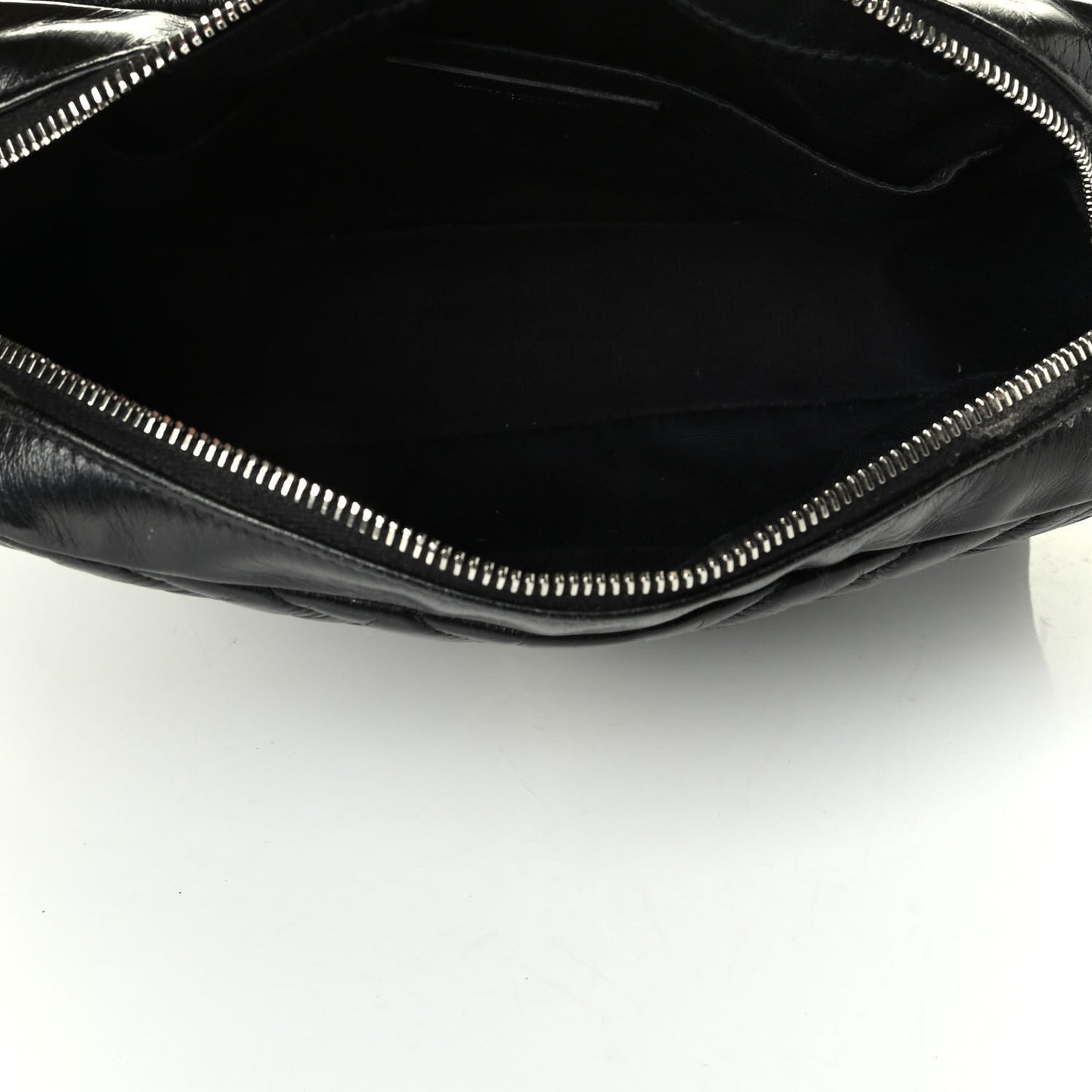Cracked Shiny Calfskin Matelasse Monogram Lou Camera Bag Black
