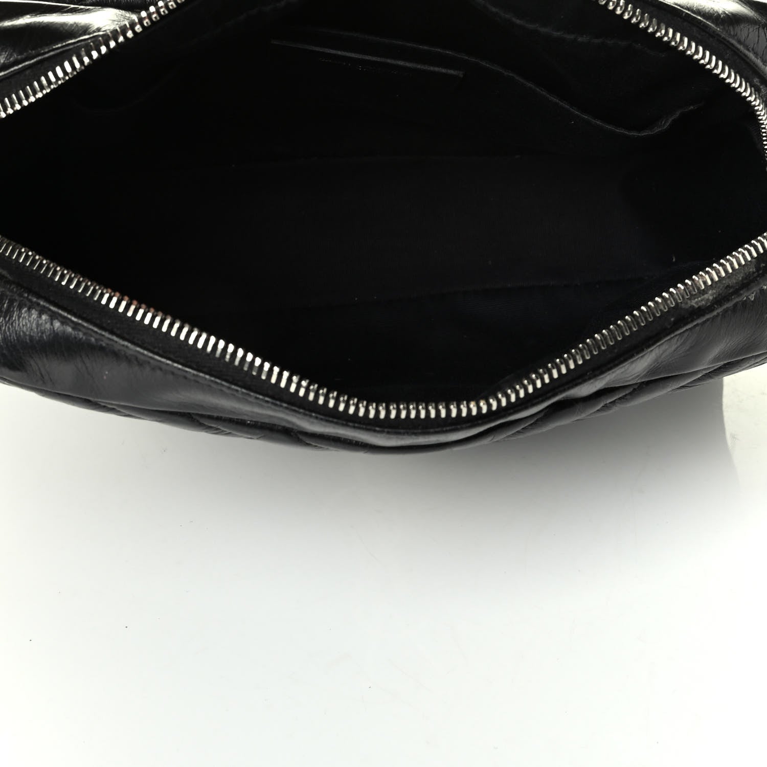 Saint Laurent Cracked Shiny Calfskin Matelasse Monogram Lou Camera Bag Black 4 of 9
