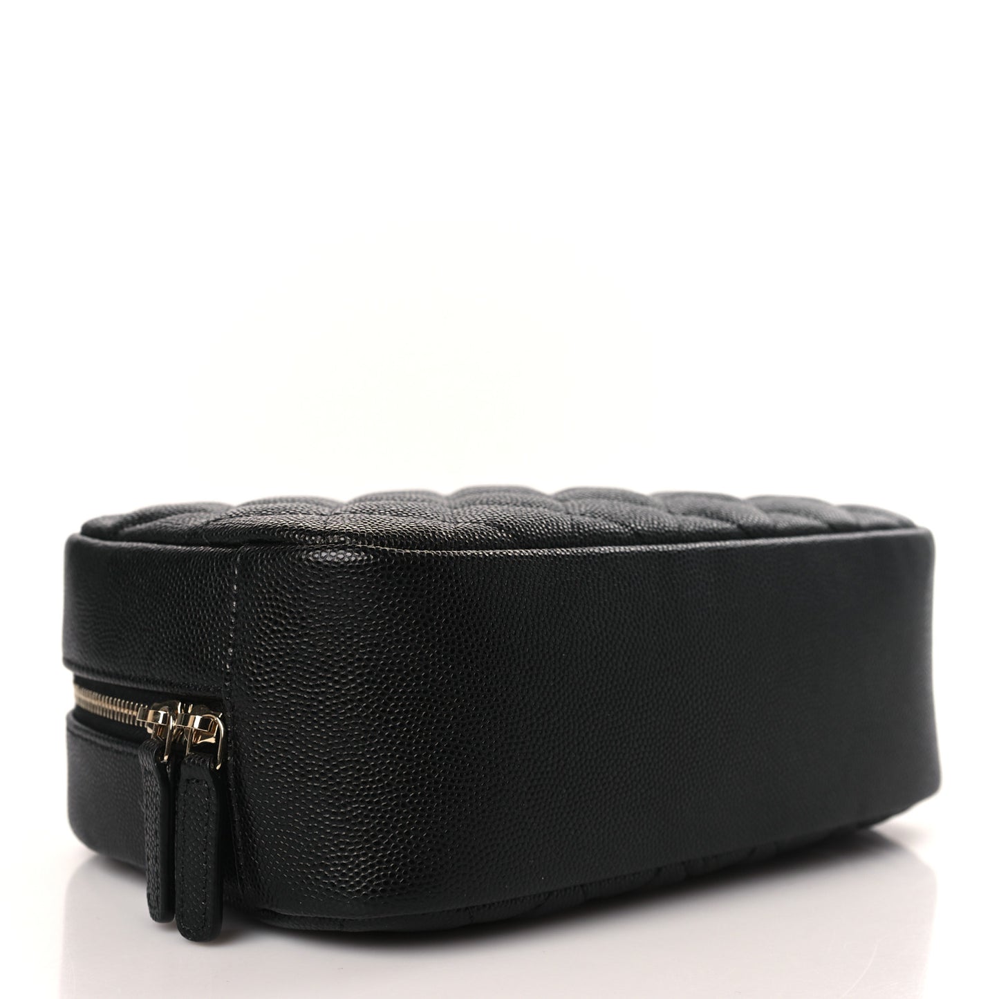 Caviar Quilted Curvy Pouch Cosmetic Case Black