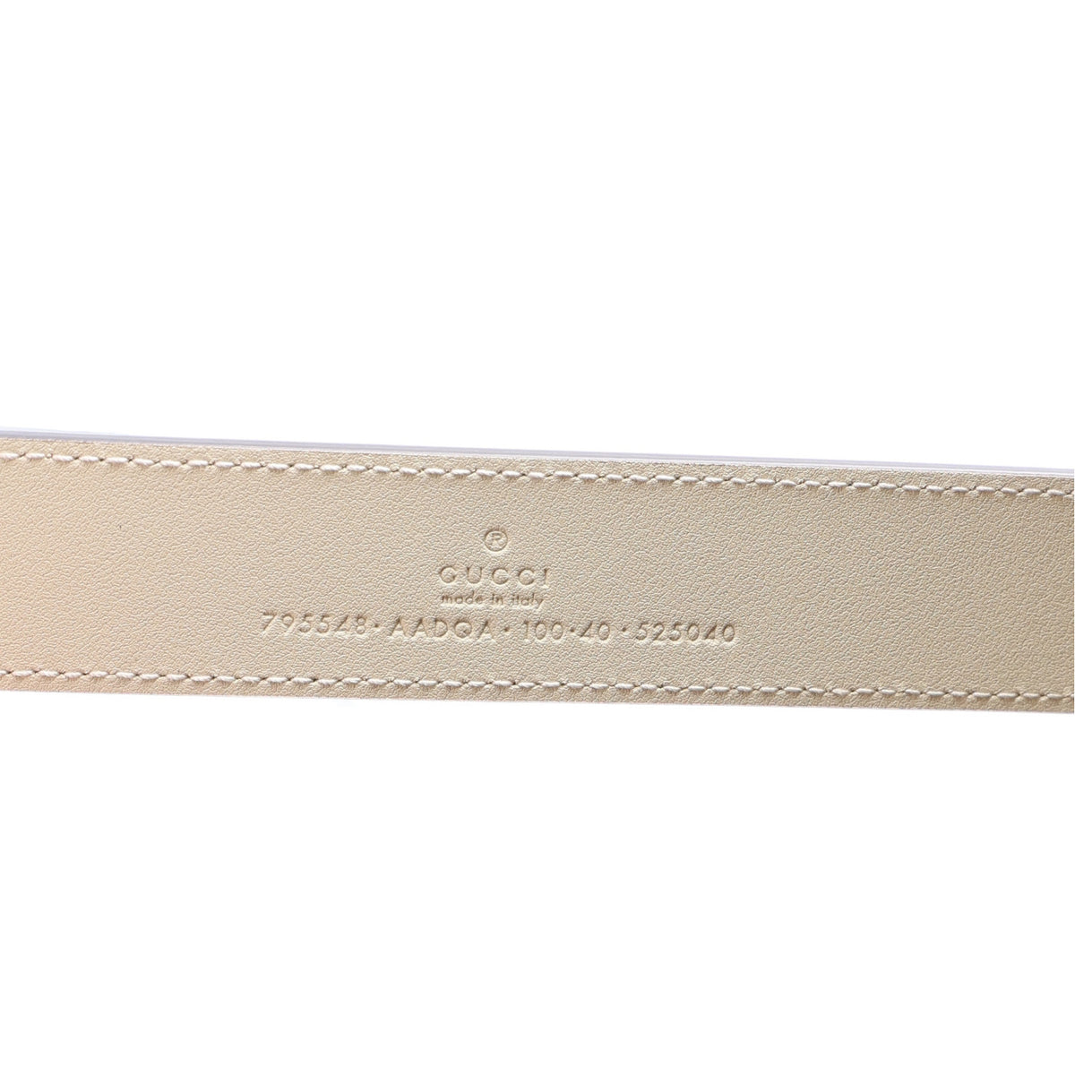Gucci Metallic Calfskin Mirror Interlocking G 30mm Belt 100 40 Silver 5 of 6