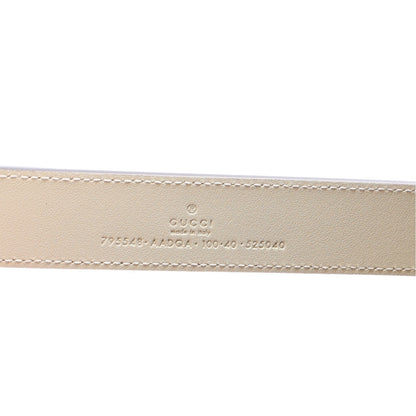 Gucci Metallic Calfskin Mirror Interlocking G 30mm Belt 100 40 Silver 5 of 6