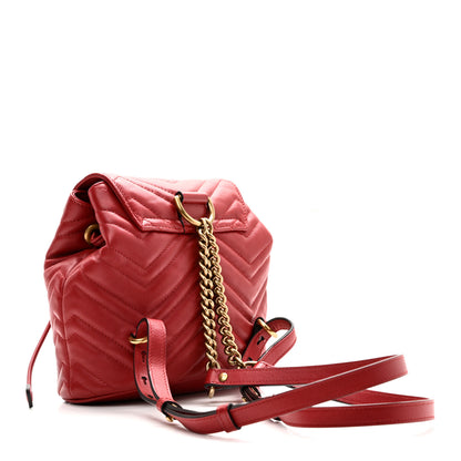 Gucci Calfskin Matelasse GG Marmont Flap Backpack Hibiscus Red 3 of 10