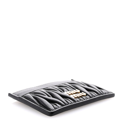 Miu Miu Nappa Matelasse Card Holder Black 4 of 8
