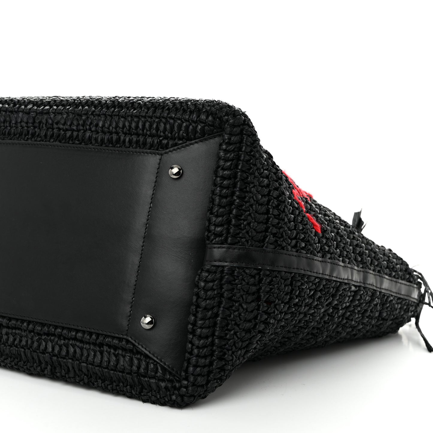 Raffia Medium Frangibus Starlight Tote Black