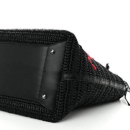 Christian Louboutin Raffia Medium Frangibus Starlight Tote Black 10 of 10