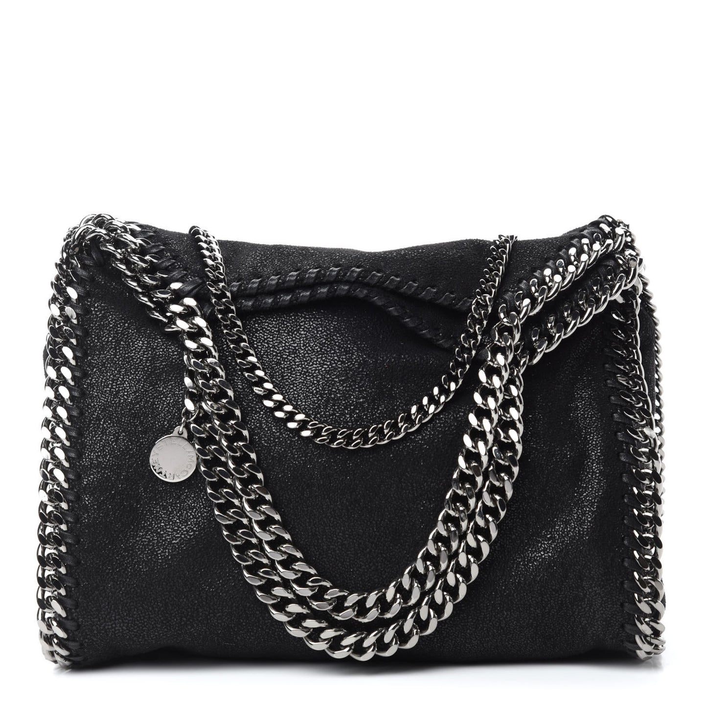 Shaggy Deer Mini Falabella Fold Over Tote Black