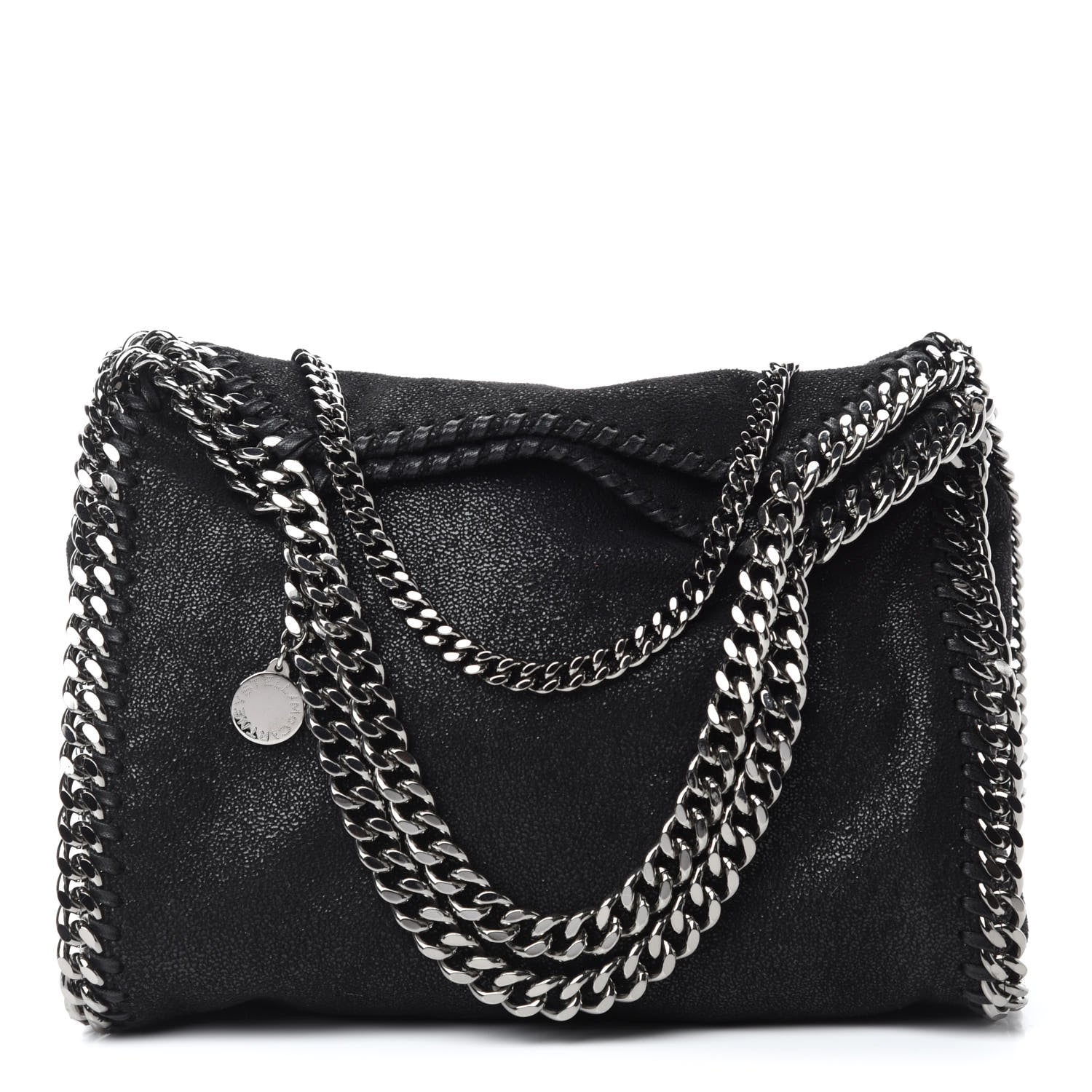 Stella McCartney Shaggy Deer Mini Falabella Fold Over Tote Black 1 of 10