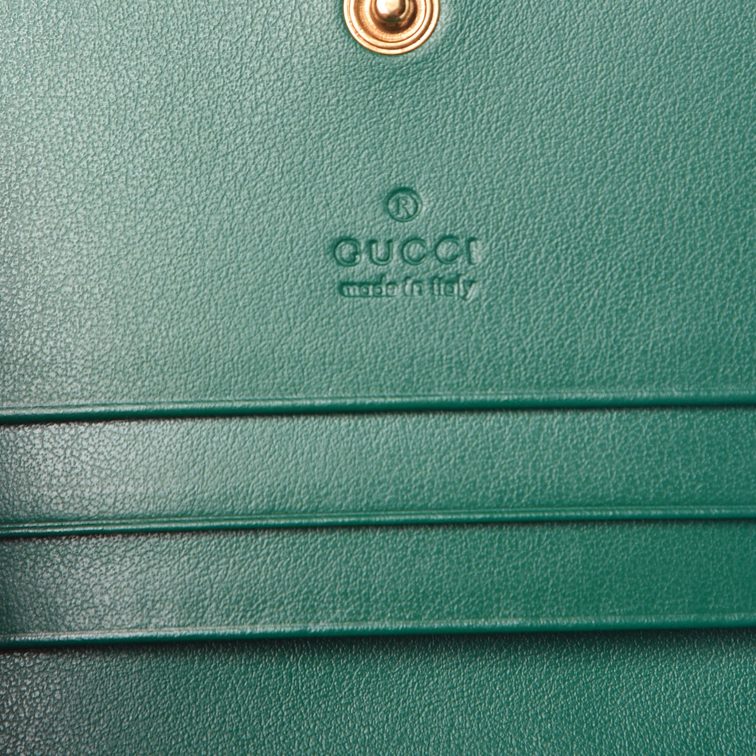 Gucci Calfskin Matelasse GG Marmont Card Case Wallet Emerald 6 of 8