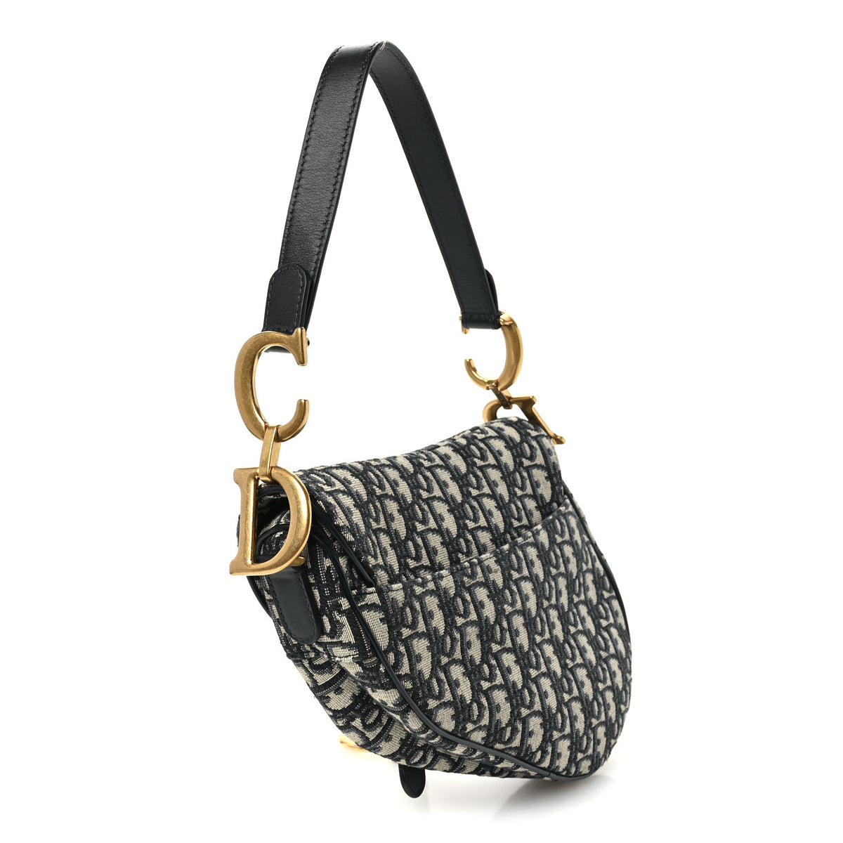 Christian Dior Oblique Saddle Bag Blue 3 of 10
