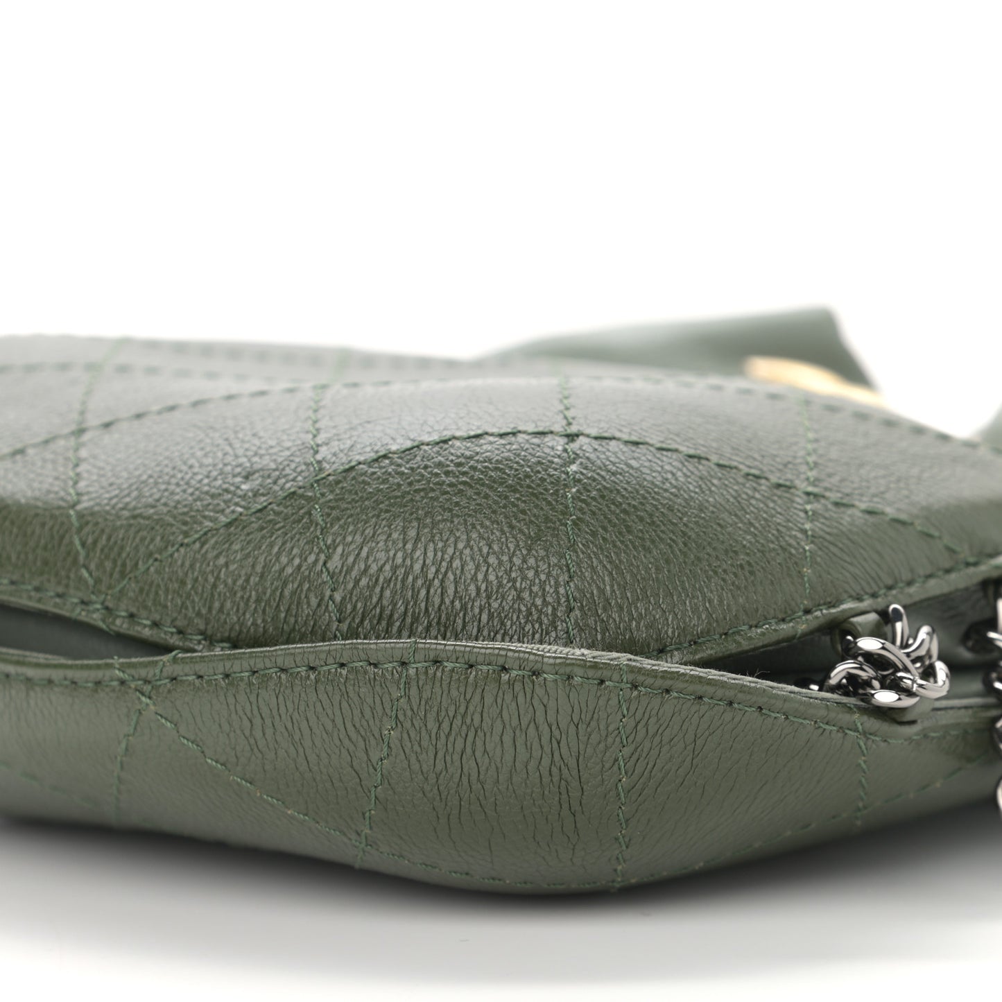 Calfskin Quilted Small Gabrielle Bucket Green