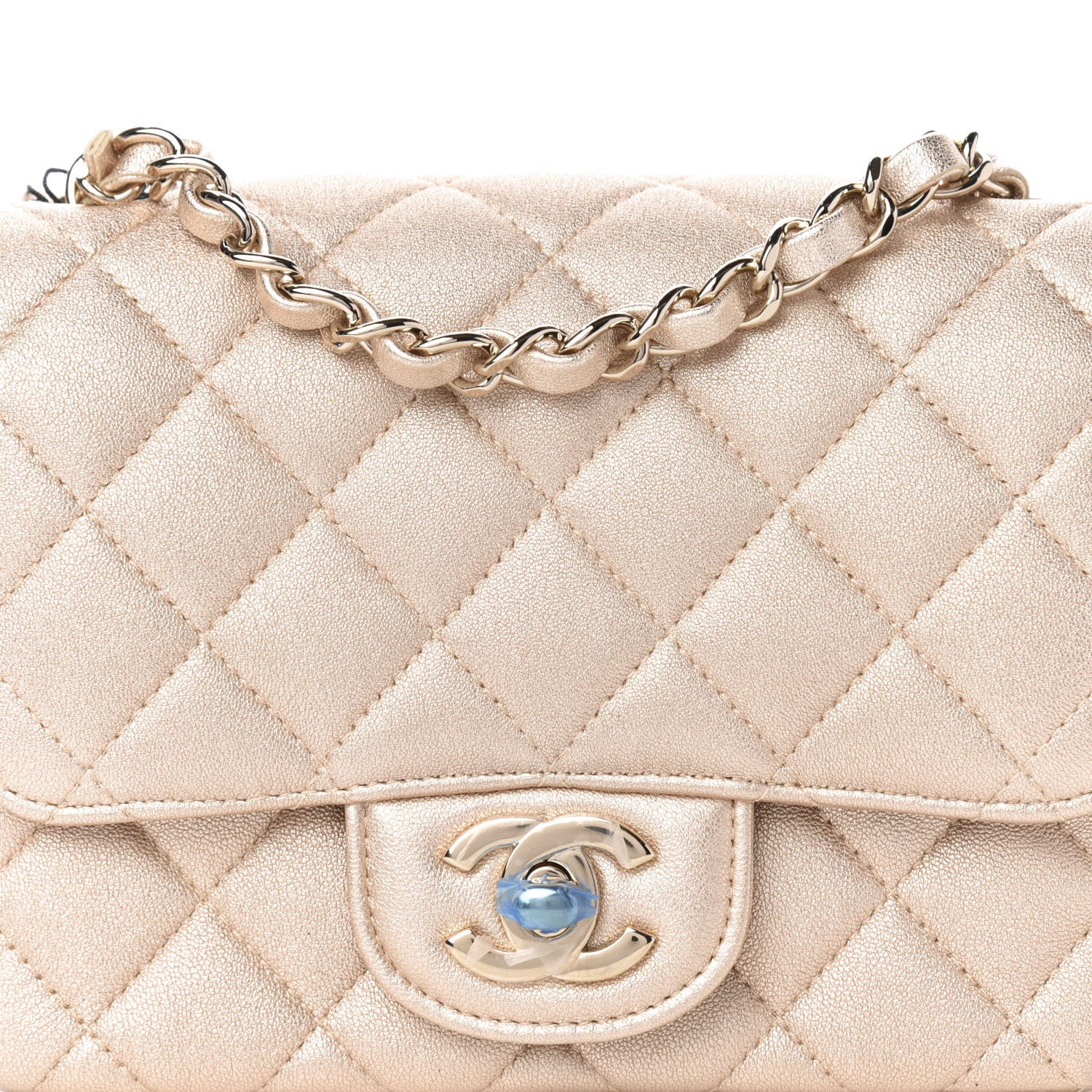 Chanel Metallic Lambskin Quilted Mini Square Flap Gold 10 of 10