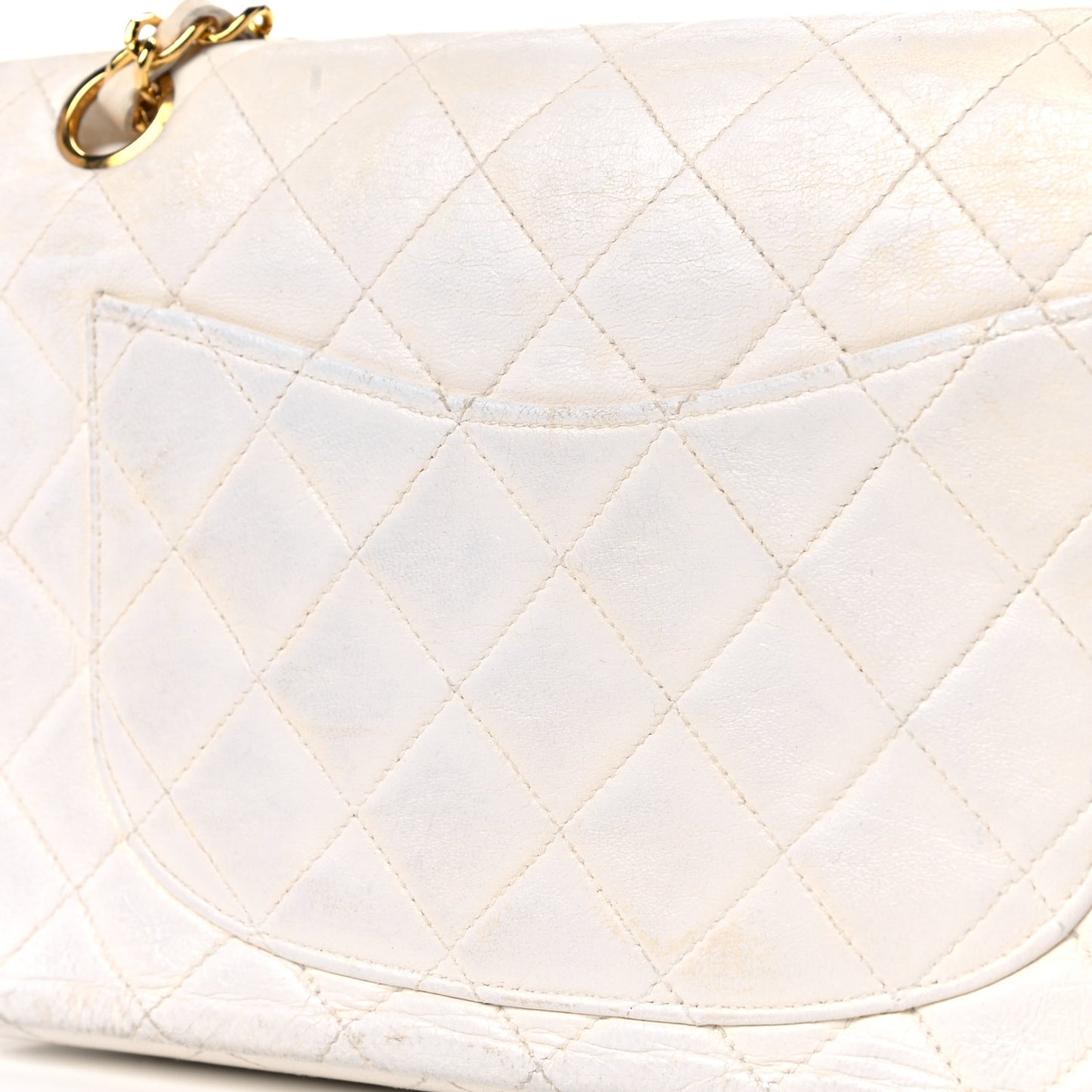 Lambskin Quilted Small Double Flap White