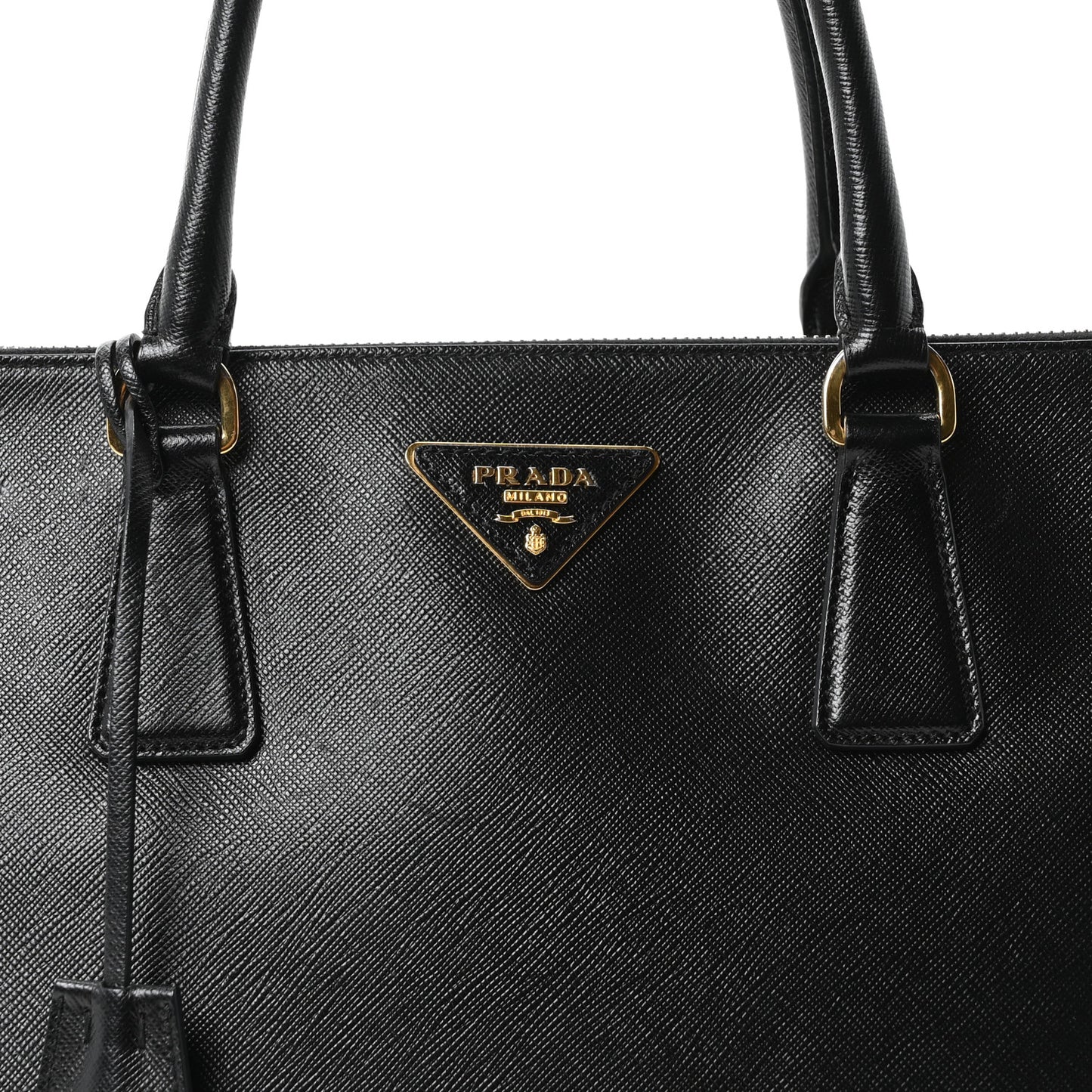 Saffiano Medium Galleria Double Zip Tote Black
