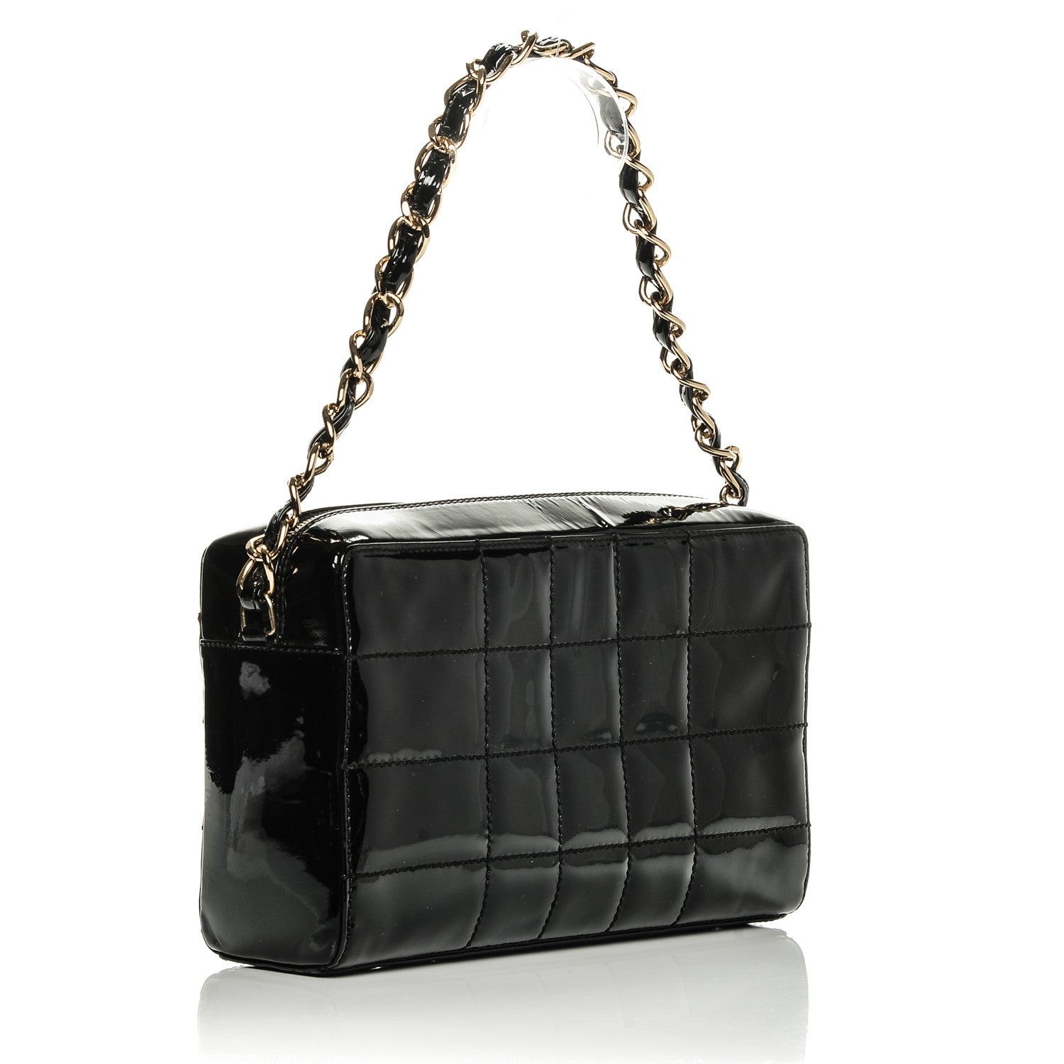 Chanel Patent Square Quilted Camera Case Black 3 of 7
