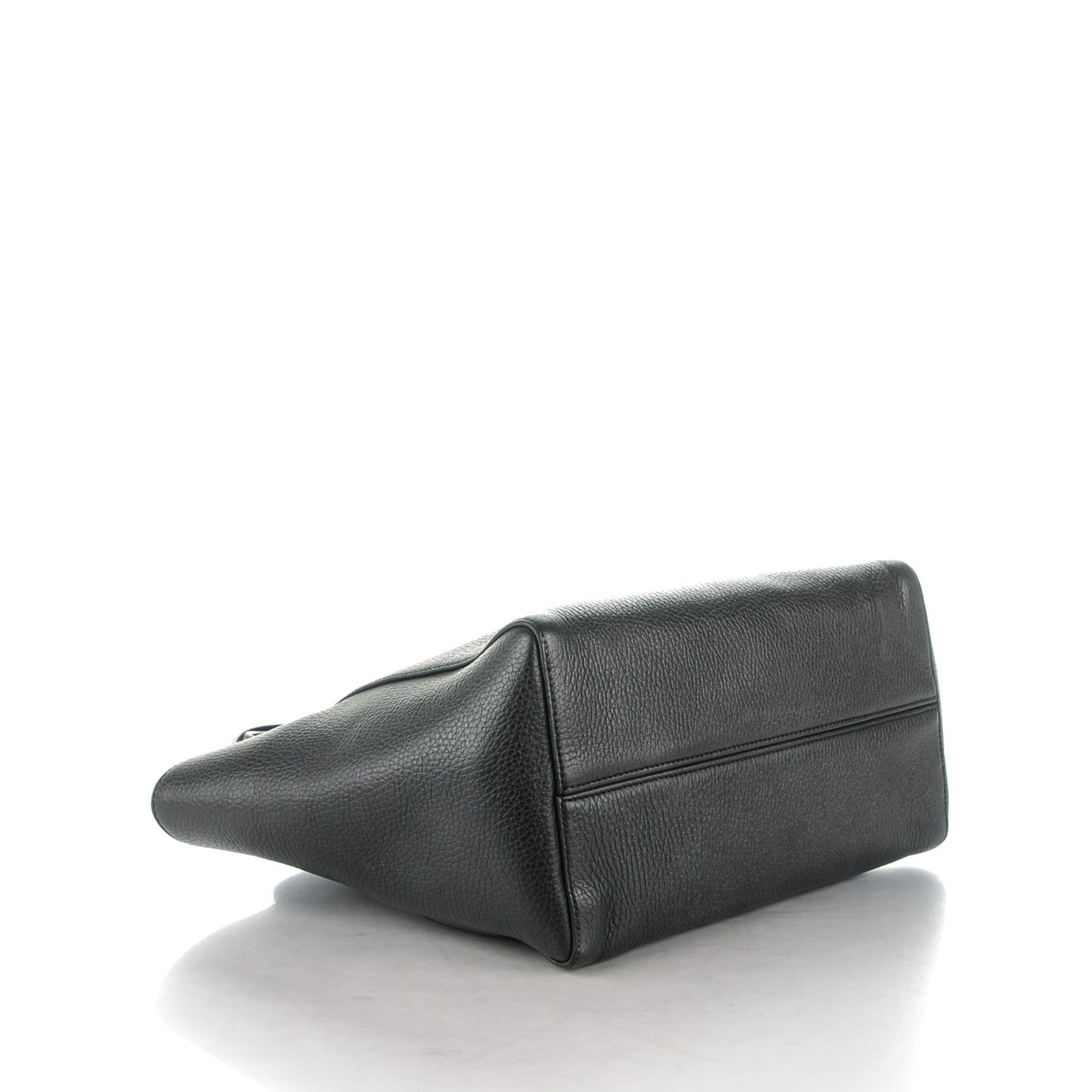 Pebbled Calfskin Small Swing Tote Black