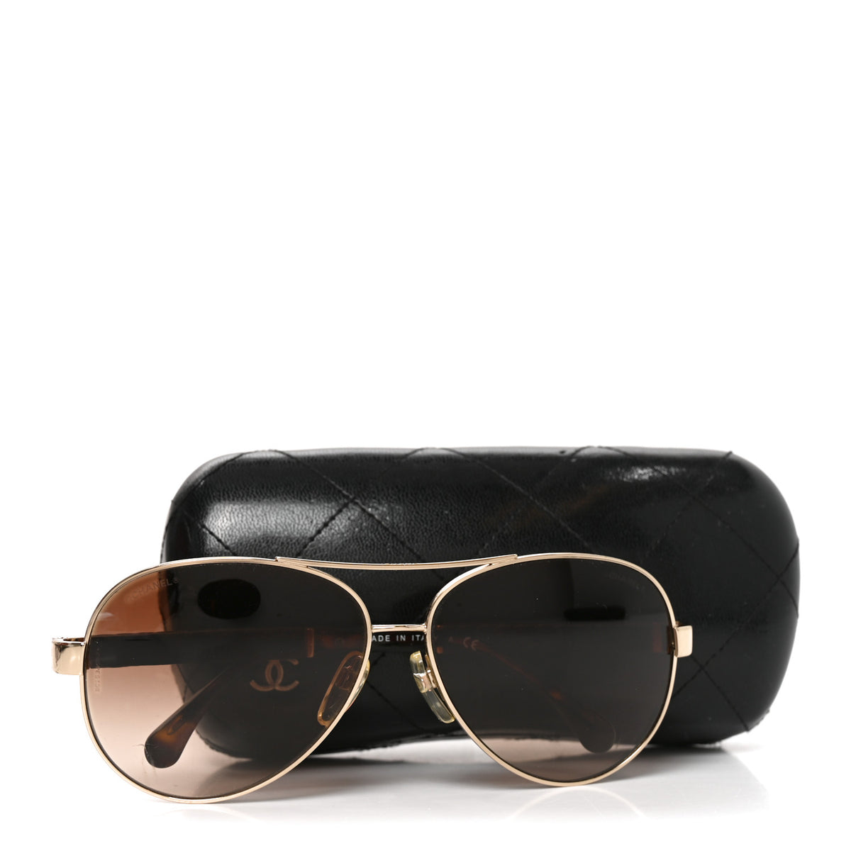 Lambskin Quilted CC 4195-Q Sunglasses Gold