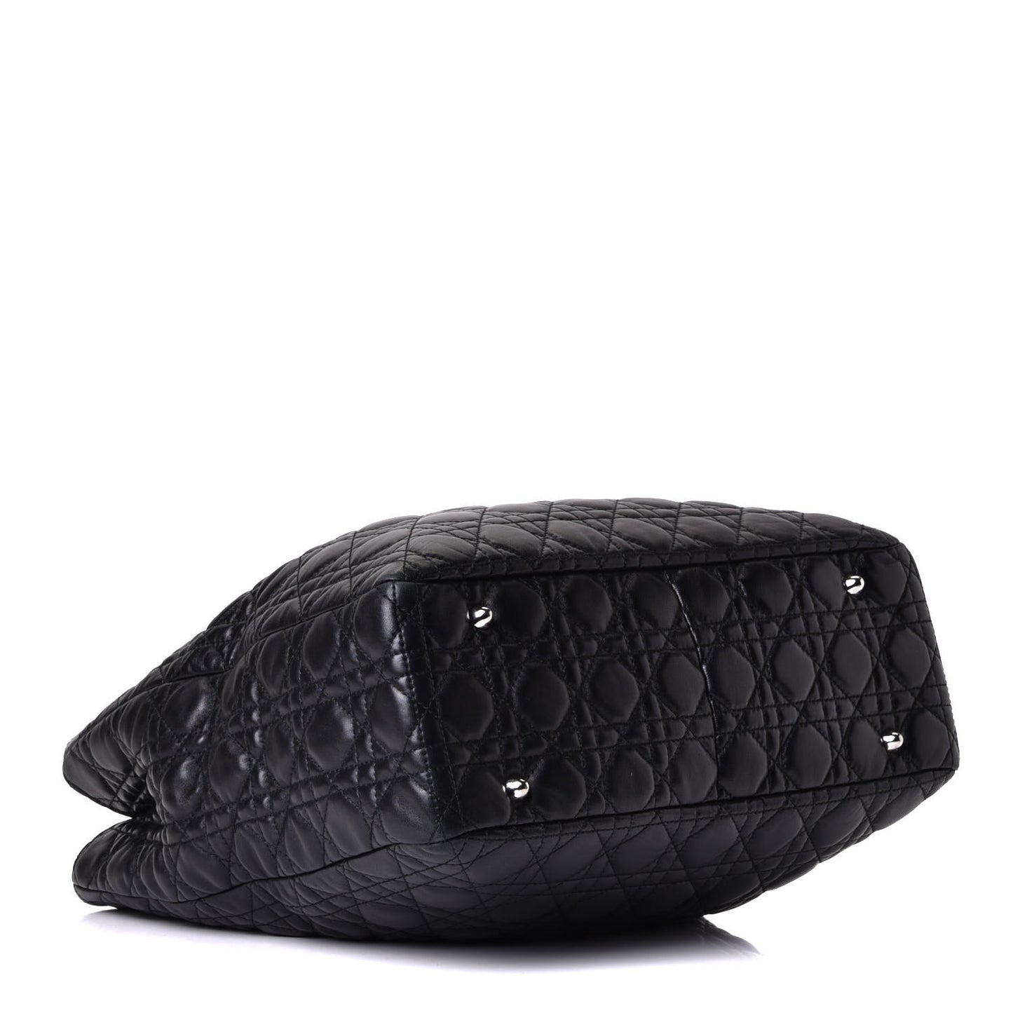 Lambskin Cannage Lock Tote Black