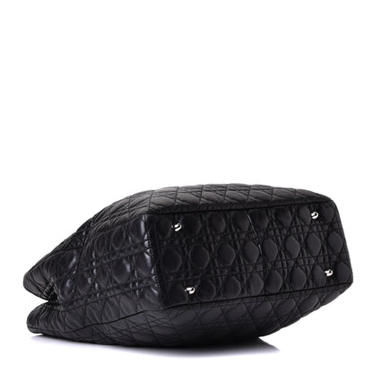 Christian Dior Lambskin Cannage Lock Tote Black 3 of 6