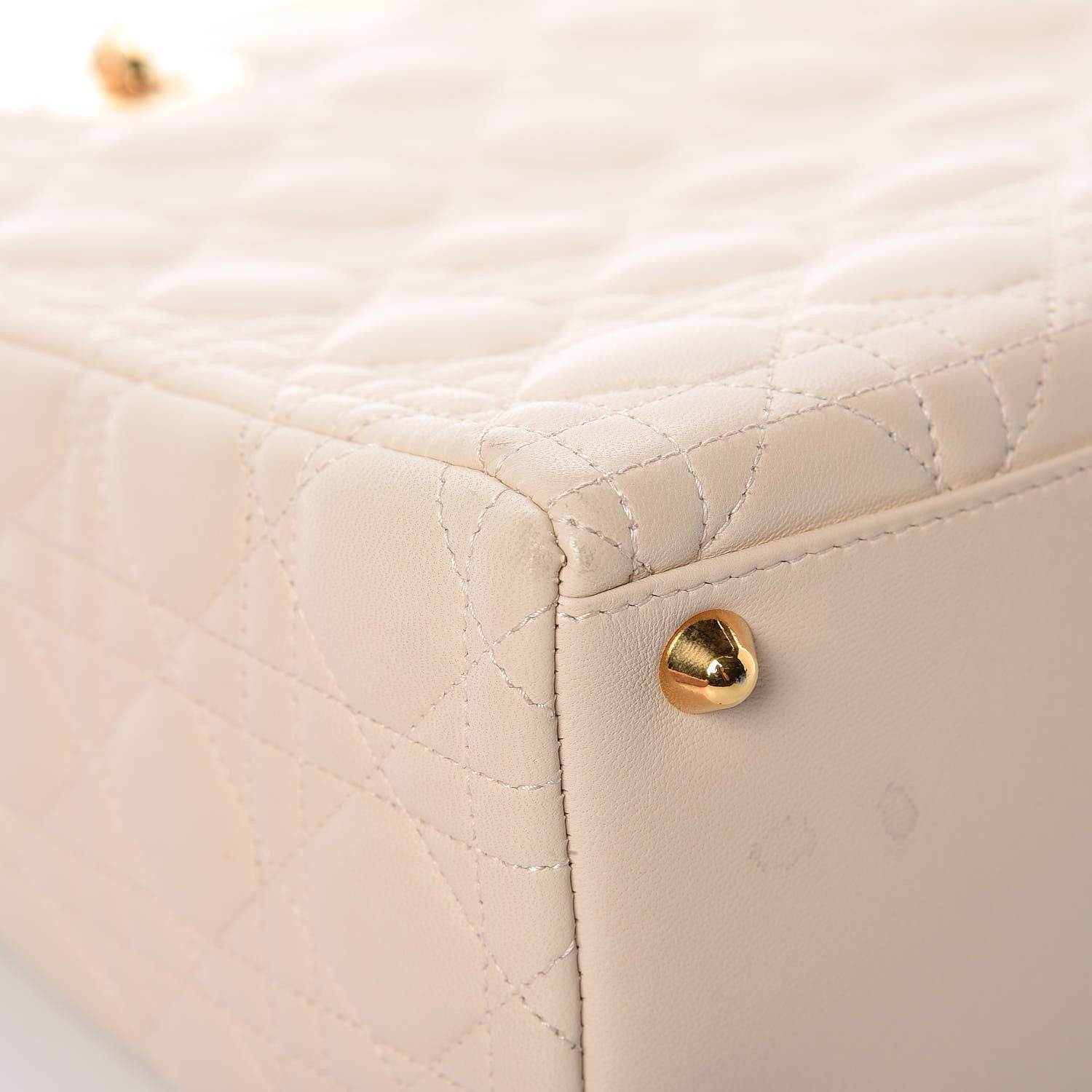 Christian Dior Lambskin Cannage Large Lady Dior Light Beige 16 of 20