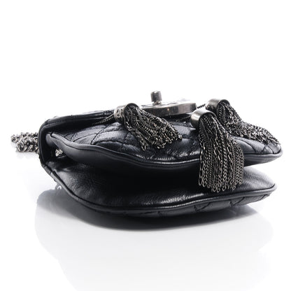 Chanel Calfskin Quilted Coco Sporran Small Tassel Flap Black 4 of 9