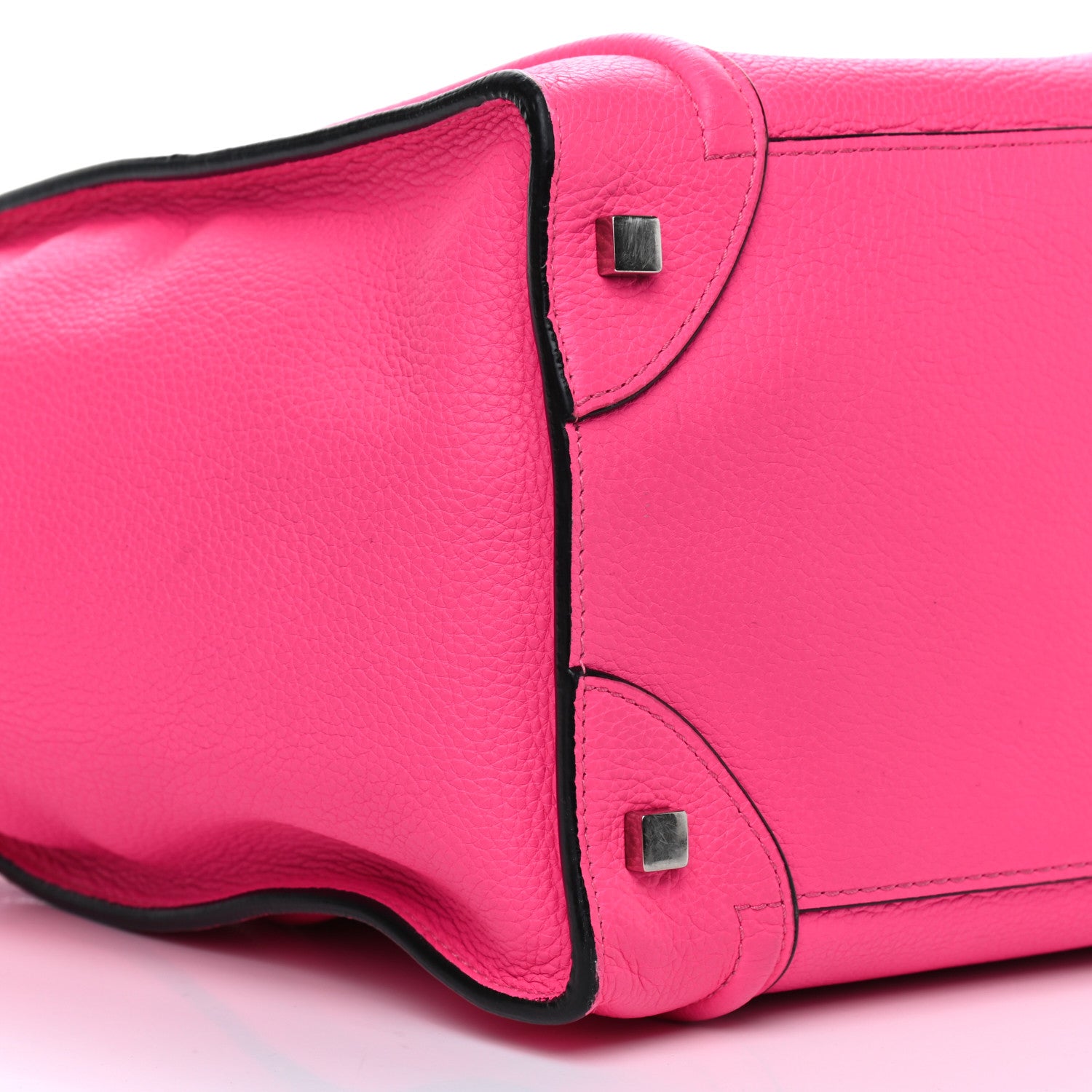 Celine Drummed Calfskin Mini Luggage Fluo Pink 10 of 11