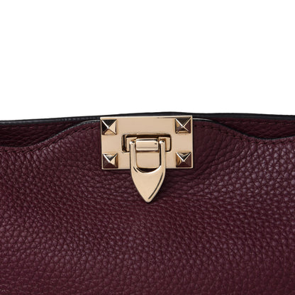 Valentino Garavani Pebbled Calfskin Small Rockstud Flip-Lock Messenger Bag Vinaccia 7 of 10