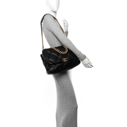 Chanel Lambskin Quilted Maxi Chanel 19 Flap Black 2 of 10