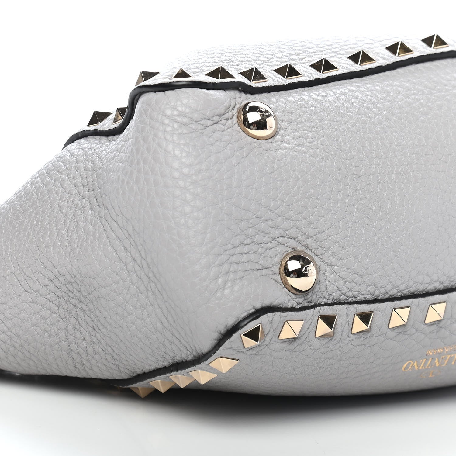 Valentino Garavani Grained Calfskin Mini Rockstud Tote Pastel Grey 6 of 7