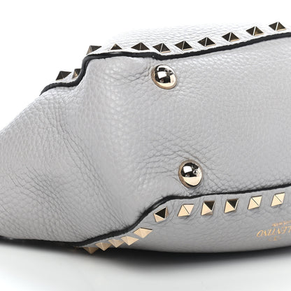 Valentino Garavani Grained Calfskin Mini Rockstud Tote Pastel Grey 6 of 7