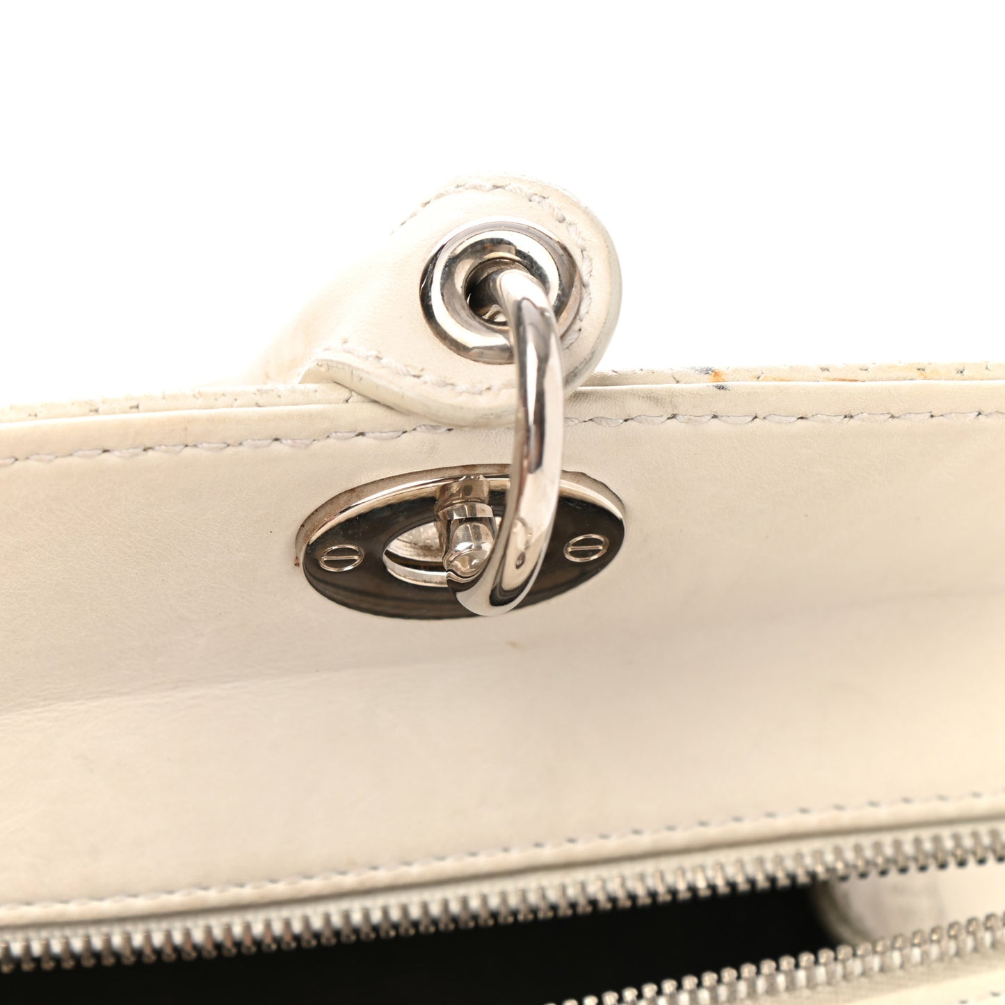 Lambskin Cannage Soft Lady Dior Satchel White