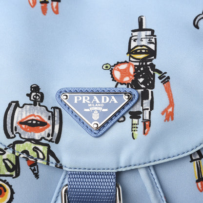 Prada Tessuto Nylon Saffiano Robot Cinch Backpack Astrale 10 of 10
