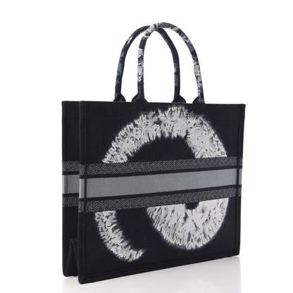 Christian Dior Canvas Embroidered Tie Dye Book Tote Blue Multicolor 3 of 10