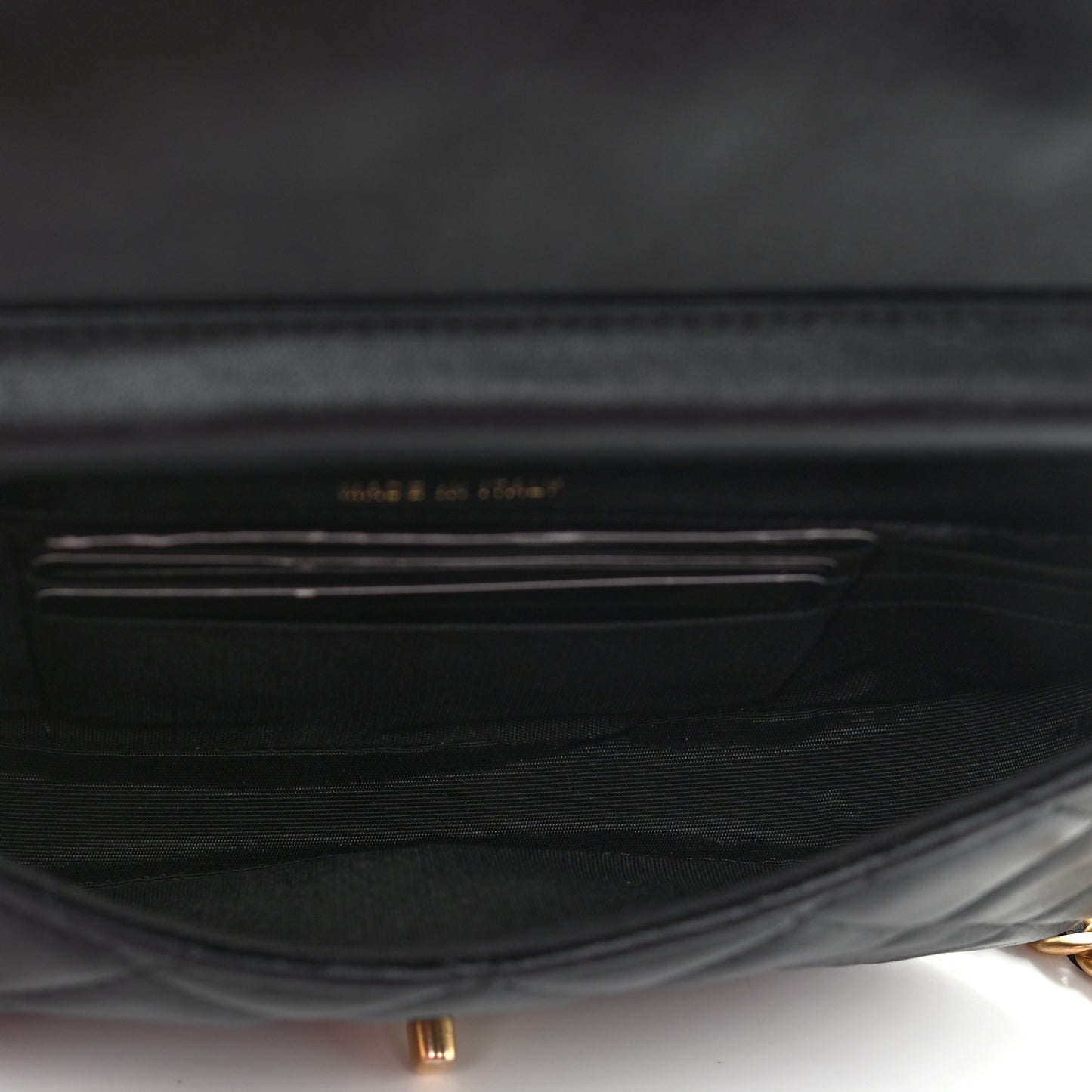 Calfskin Quilted Coco Mail Clutch With Chain Black