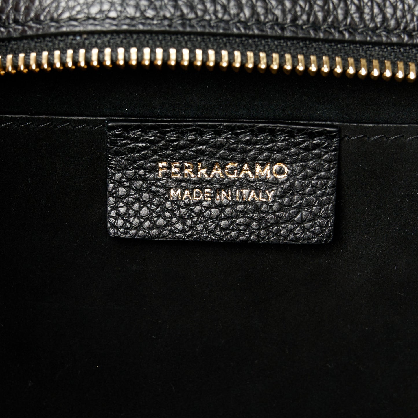 Hammered Calfskin Small Firenze East West Tote Bag Black