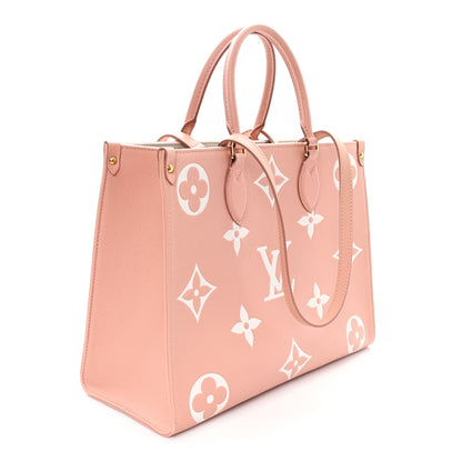 Louis Vuitton Empreinte Monogram Giant Onthego MM Rose Trianon Creme 3 of 9