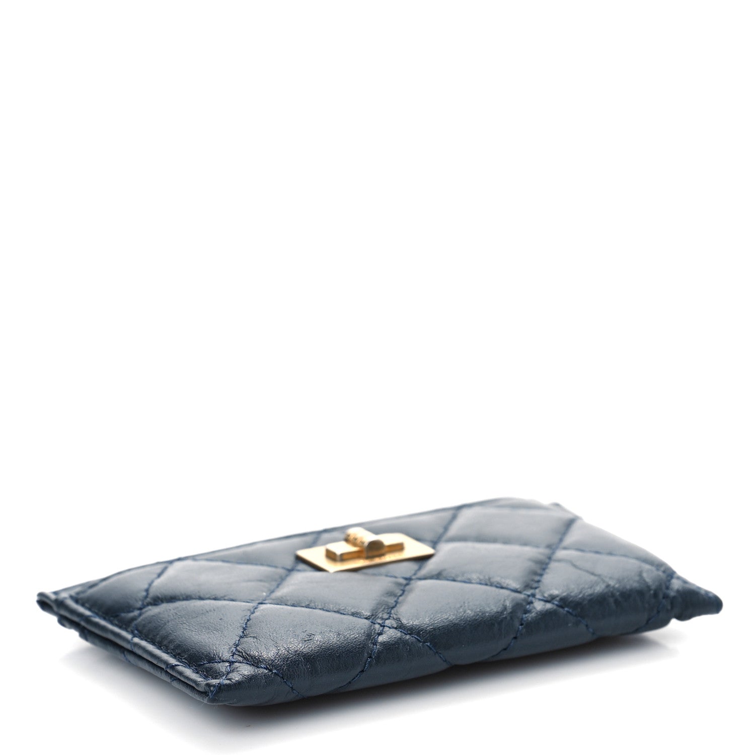 Chanel Aged Calfskin Quilted Reissue Card Holder Navy 4 of 12