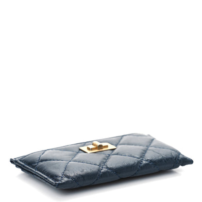 Chanel Aged Calfskin Quilted Reissue Card Holder Navy 4 of 12