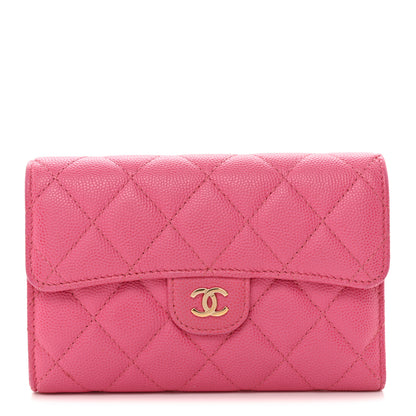 Chanel Caviar Quilted Medium Flap Wallet Pink 1 of 11