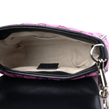 Gucci Monogram Multicolor Matelasse Diagonal Mini GG Marmont Top Handle Shoulder Bag Pink Blue 5 of 12