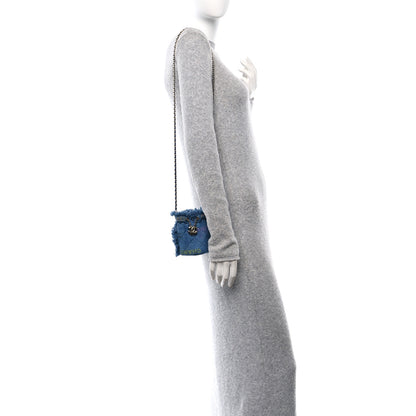 Chanel Denim Quilted Mood Mini Bucket With Chain Blue Multicolor 2 of 11