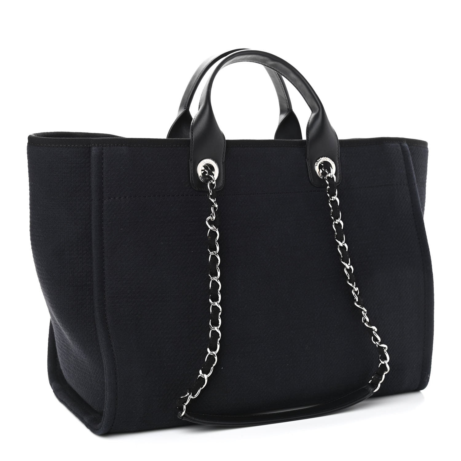 Chanel Mixed Fibers Medium Deauville Tote Black 4 of 12