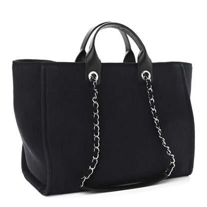 Chanel Mixed Fibers Medium Deauville Tote Black 4 of 12