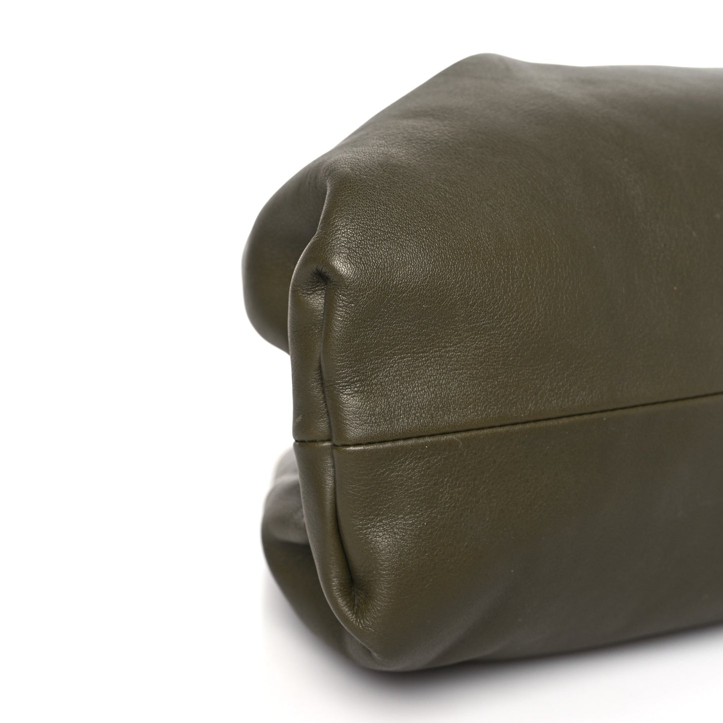 Smooth Butter Calf The Pouch Oversized Clutch Kaki Fondent